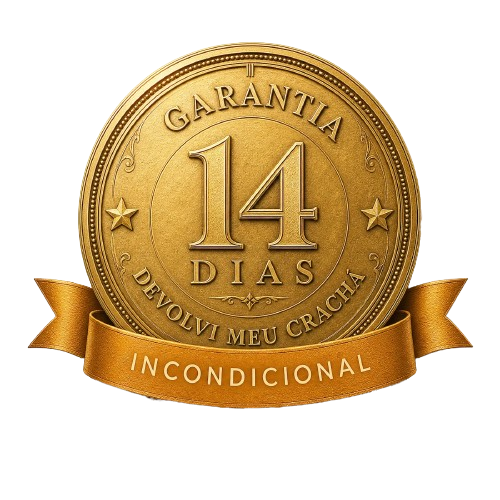 Selo de garantia incondicional de 7 dias - Devolvi Meu Crachá